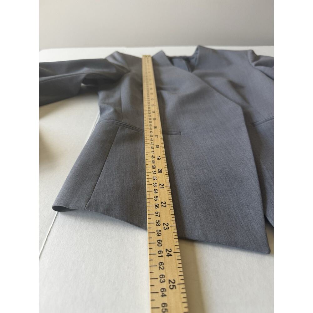 THEORY Lanai Tailor Edition 5 Wool Open Blazer Jacket Gray Women Size 6 Slim Fit - Picture 8 of 12
